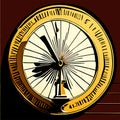 Illustration of a golden compass with a text on a dark background Generative AI Royalty Free Stock Photo