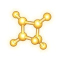 Golden Cyclobutane Molecule Structure Royalty Free Stock Photo