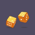Illustration of golden dices denotes the sum of the number six Royalty Free Stock Photo