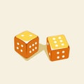 Illustration of golden dices shows the sum of the number eight Royalty Free Stock Photo