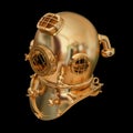 Illustration of a golden diving helmet Royalty Free Stock Photo