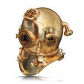 Illustration of a golden diving helmet Royalty Free Stock Photo