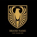Golden Eagle crest shield logo Royalty Free Stock Photo