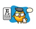 Illustration of golden egg mascot as a ophthalmology