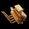 Illustration of a golden engine