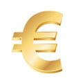 illustration of a golden euro sign on white background Royalty Free Stock Photo