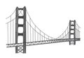 Illustration of Golden Gate bridge, San Francisco