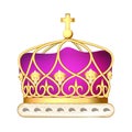 golden imperial crown with pearls on a white b Royalty Free Stock Photo