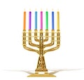 Illustration of golden menorah Royalty Free Stock Photo