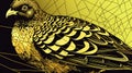 Illustration of a golden pheasant on a black background Royalty Free Stock Photo