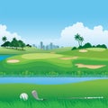 Golf course on the landscape Royalty Free Stock Photo