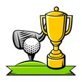 Illustration with golf items. Sport club image.