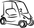 Illustration with a golfcar Royalty Free Stock Photo