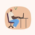 Illustration of good posture during everyday computer work