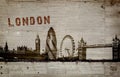 Illustration of a graffiti on a concrete wall of the city of london Royalty Free Stock Photo