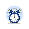 Illustration graphic of Alarm clock blue wake-up time.