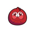 Cute Red monster cartoon funny character, kawaii face Royalty Free Stock Photo