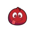 Cute Red monster cartoon funny character, kawaii face expression Royalty Free Stock Photo