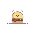 Illustration graphic design of cute burger.