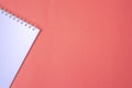 White notepad on pink background Royalty Free Stock Photo