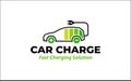 Illustration of innovation for auto fast charging solution logo design template