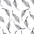 Illustration with graphic leafs. Nature design elements Royalty Free Stock Photo