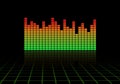 Graphic music equalizer with black background Royalty Free Stock Photo