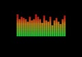 Graphic music equalizer with black background Royalty Free Stock Photo