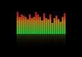 Graphic music equalizer with black background Royalty Free Stock Photo