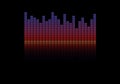 Graphic music equalizer on black background