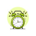 Illustration graphic vector of Alarm clock green wake-up time.