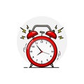 Illustration graphic vector of Alarm clock red wake-up time.