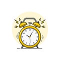 Illustration graphic vector of Alarm clock yellow wake up time.