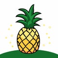 Illustration graphic vector of fruit-pineapple, pineapple vector illustration. Royalty Free Stock Photo