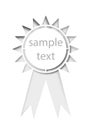 Illustration of a gray award ribbon with an empty space on a white background