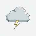 Illustration of a gray cloud with a yellow lightning bolt emerging Royalty Free Stock Photo