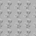 ILLUSTRATION OF gray flowers,FOR WALLPAPER OR FABRIC ON A WHITE BACKGROUND, Royalty Free Stock Photo