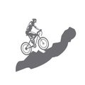 Illustration of gray mountain bike logo, vector design template