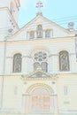 Illustration of Greek chatolic sinagoge in Zagreb. Royalty Free Stock Photo