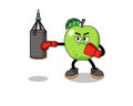 Illustration of green apple boxer