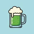 Illustration of a Green Beer Mug with Frothy Head for St. Patricks Day Royalty Free Stock Photo