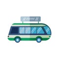 Illustration of a Green and Blue Shuttle Bus on White Background Royalty Free Stock Photo