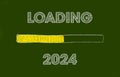 Illustration of a green board with the message loading 2024 Royalty Free Stock Photo