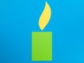 Illustration of a Green Candle With a Yellow Flame Royalty Free Stock Photo