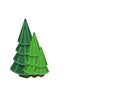illustration of green christmas trees of different sizes