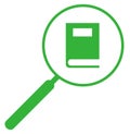 Green color book search icon