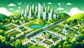 An illustration of a green environment city planning