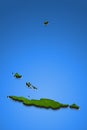 Map of Anguilla. 3D isometric perspective illustration