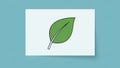 Illustration of a green leaf with a black outline on a plain white Royalty Free Stock Photo