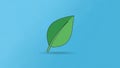 Illustration of a green leaf set against a solid blue backgroun Royalty Free Stock Photo